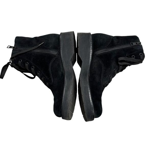 Vince Black Cabria Suede Lug Lace Up Combat Boots - Picture 6 of 15